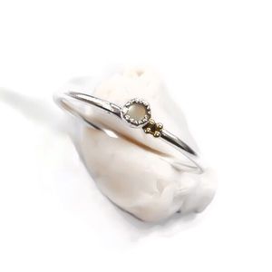 Minimalist Ring - Real Pearl - 14K Dot Cluster